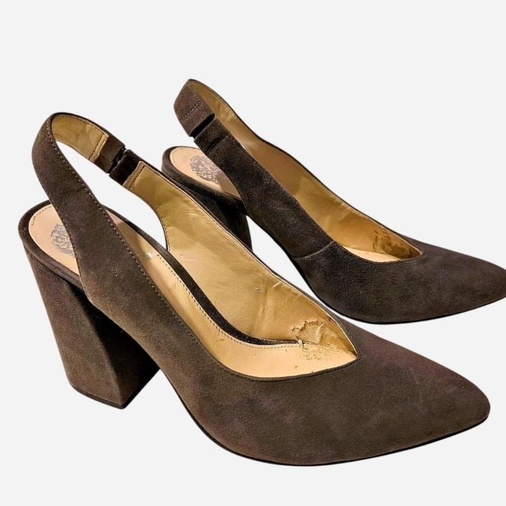 Vince Camuto Tawny Suede Slingback Heels